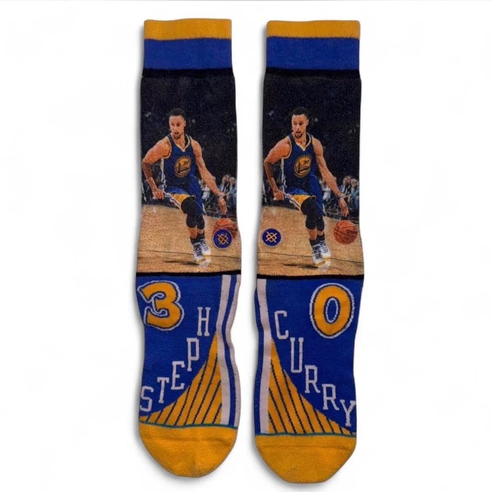 Stance NBA Stephen Curry Youth Socks Golden State Warriors Blue Gold Size L